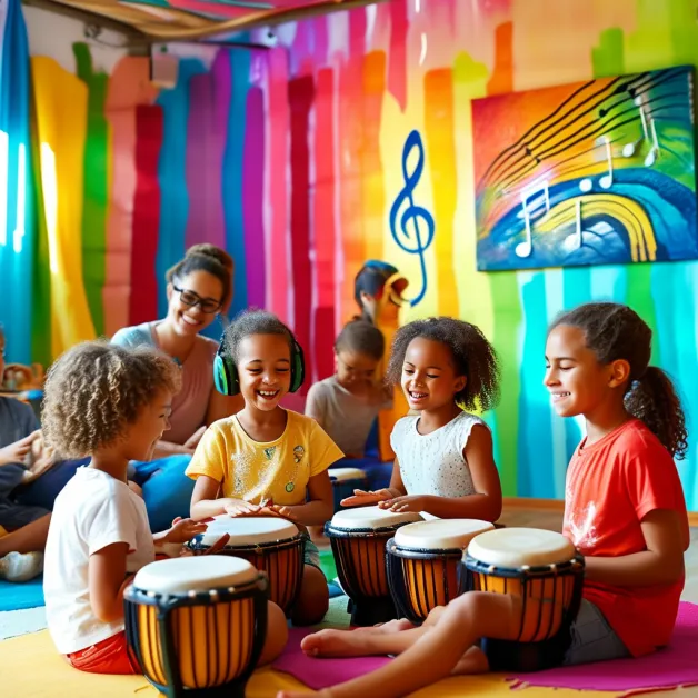 ดนตรีกับสังคมเพื่อน การเล่นดนตรีร่วมกันช่วยให้เด็กเรียนรู้การฟังผู้อื่น การรอคอย และการอยู่ร่วมกับสังคม