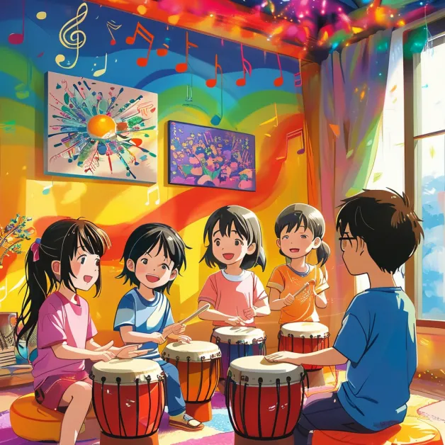 ดนตรีกับสังคมเพื่อน ดนตรีกลุ่มช่วยพัฒนาทักษะสังคม ความร่วมมือ และการเคารพบทบาทของกันและกันในเด็ก