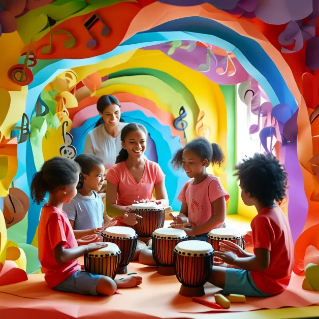 ดนตรีกับสังคมเพื่อน การเล่นดนตรีร่วมกันช่วยให้เด็กพัฒนาทักษะการฟัง การทำงานเป็นทีม และการอยู่ร่วมกับผู้อื่น