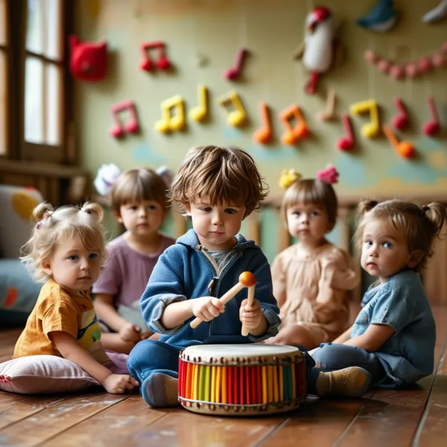 เด็กทำกิจกรรมดนตรี การเรียนรู้ผ่านเสียงและจังหวะช่วยพัฒนาสมอง อารมณ์ และทักษะชีวิตของเด็กอย่างเป็นธรรมชาติ