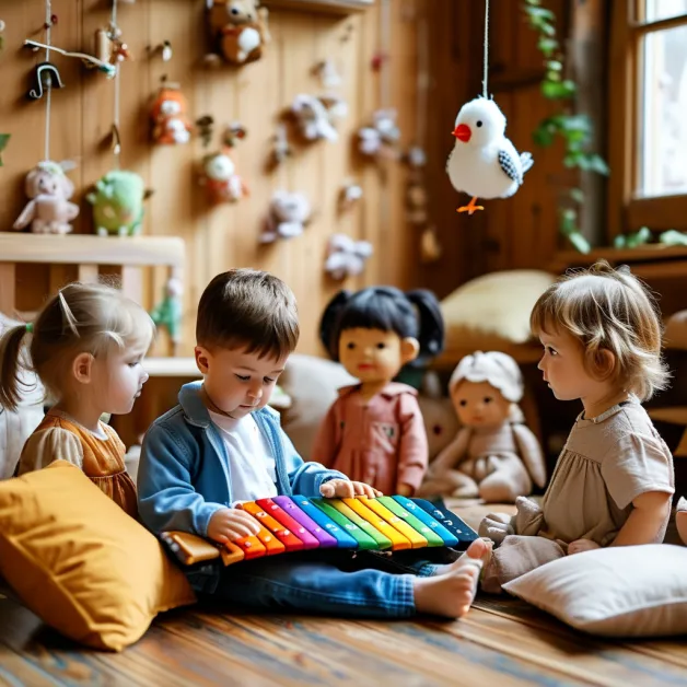 เด็กทำกิจกรรมดนตรี การเรียนรู้ผ่านเสียงและจังหวะช่วยพัฒนาสมอง ทักษะสังคม และความกล้าแสดงออกของเด็ก